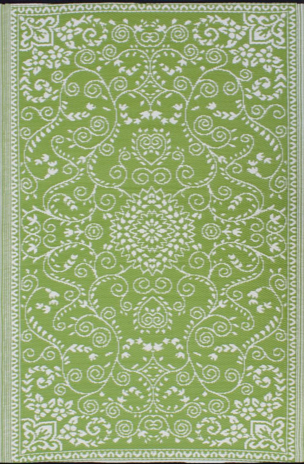  Natural Fibres Murano Lime and Cream  Recycled Plastic Indoor Outdoor Hand Woven Floor Rug  - 4