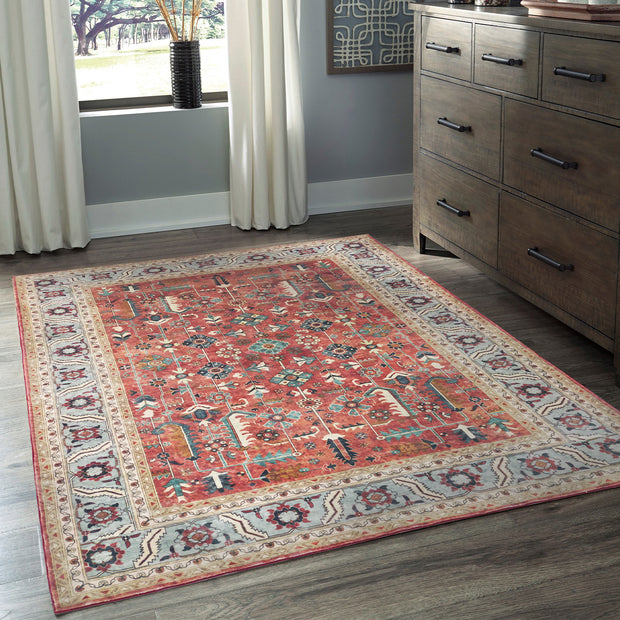 Manila Red Machine Washable Rug