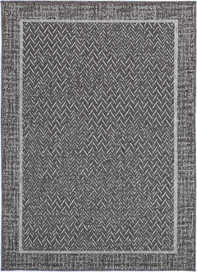 Capri Black Natural Boarder Rug