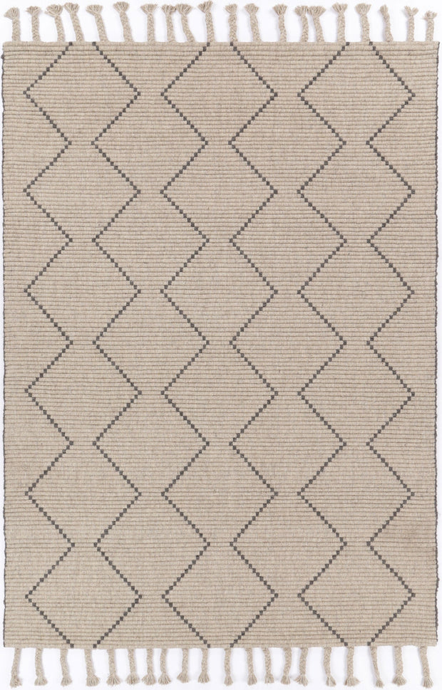 Goa Zig-Zag Wool Blend Ash Rug