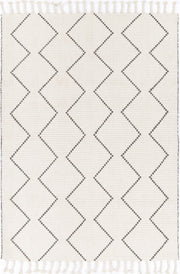 Goa Zig-Zag Wool Blend Cream Rug