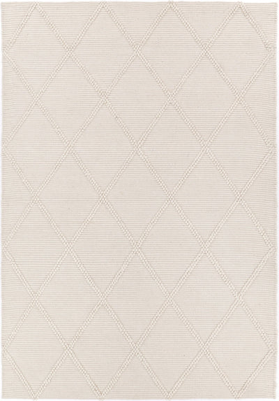 Goa Lattice Wool Blend Cream Rug (No Tassel)