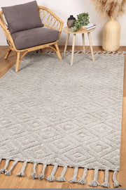 Goa Diamond Wool Blend Grey Rug