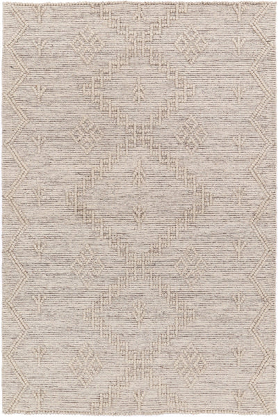 Goa Aztec Wool Blend Ash Rug (No Tassel)