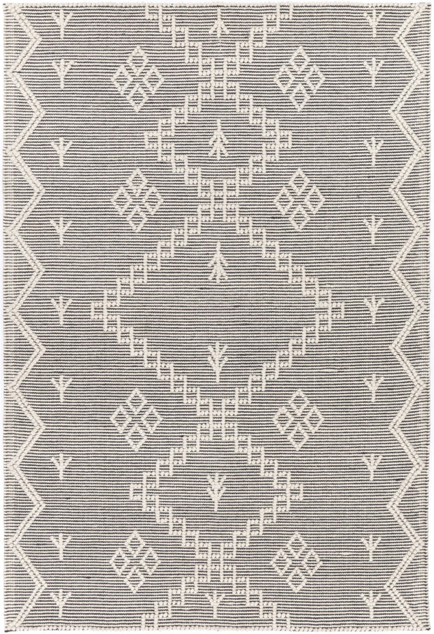 Goa Aztec Wool Blend Cream Rug (No Tassel)