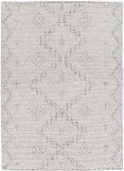 Goa Aztec Wool Blend Grey Rug (No Tassel)