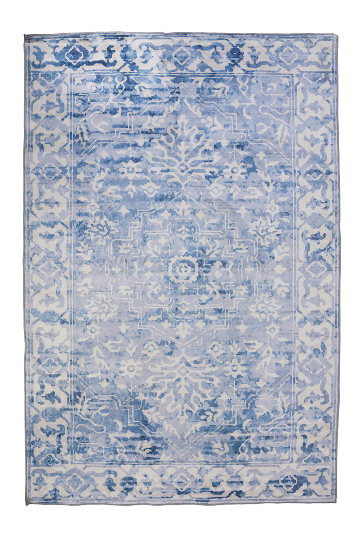 Shay Blue Machine Washable Rug