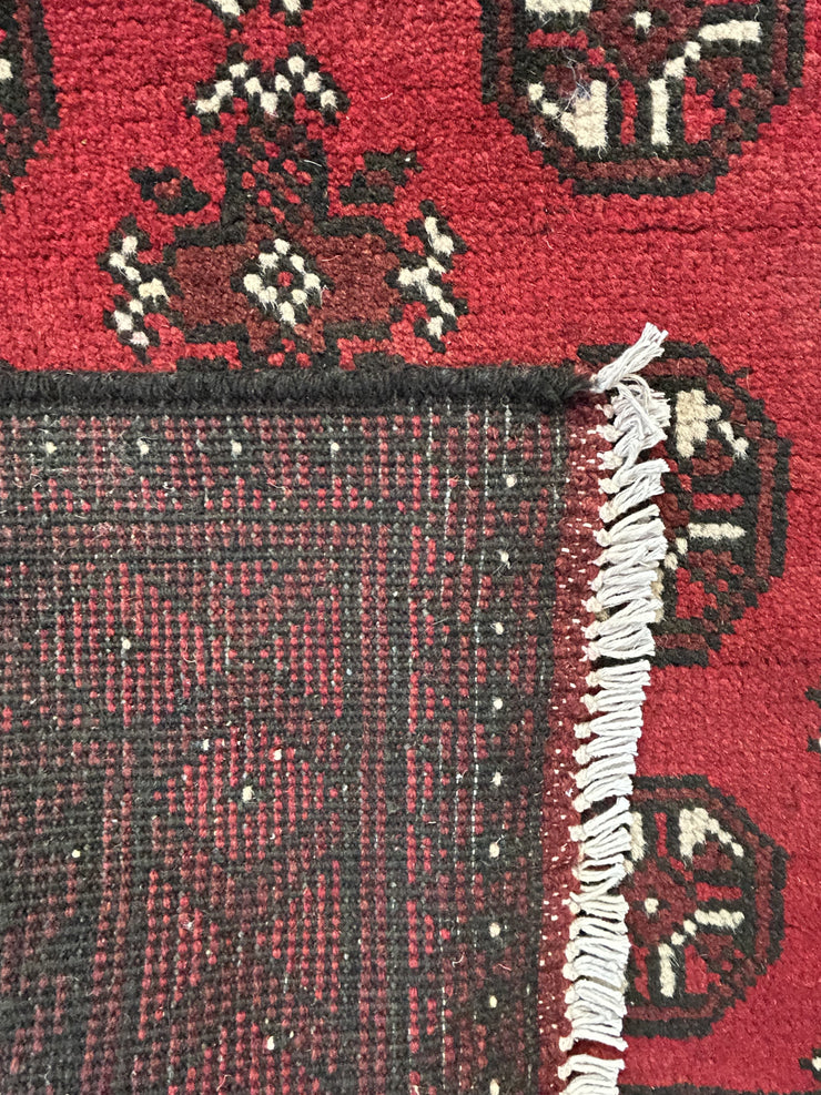 Afghan Tekke Hand Knotted Wool Runner 80*400