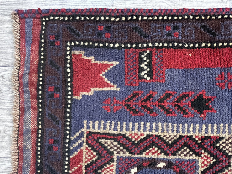 Afghan Baluchi Hand Knotted Wool 90*170