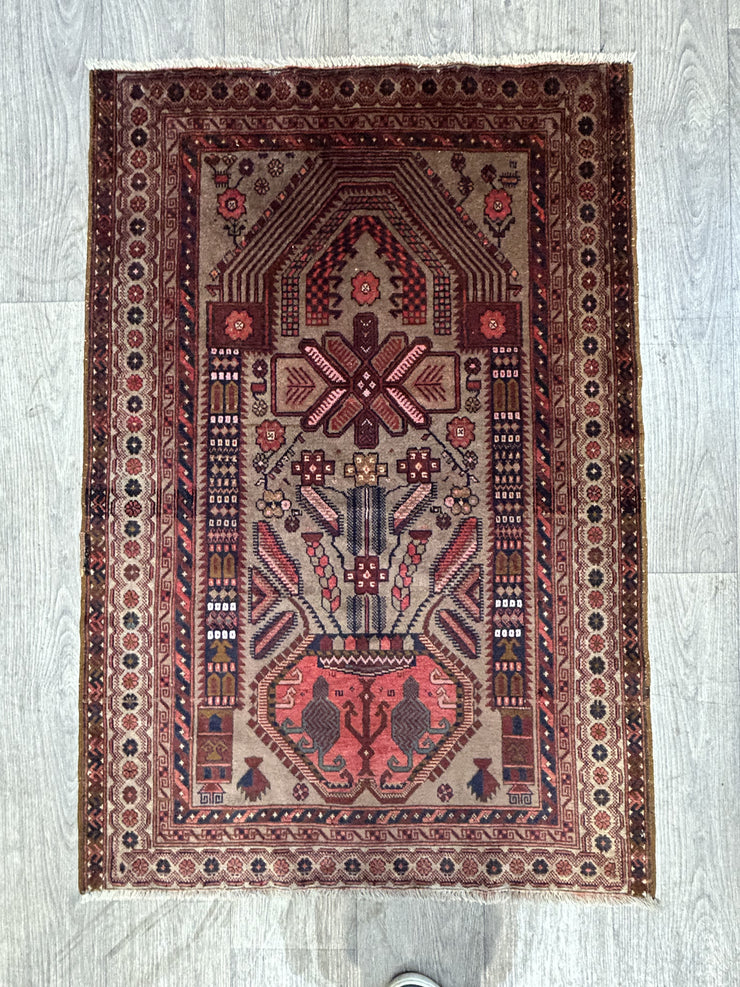 Afghan Baluchi Hand Knotted Wool 85*130