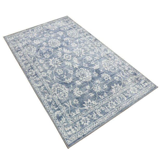 Megan Blue Machine Washable Rug