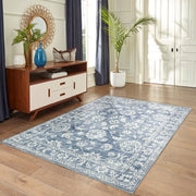 Megan Blue Machine Washable Rug