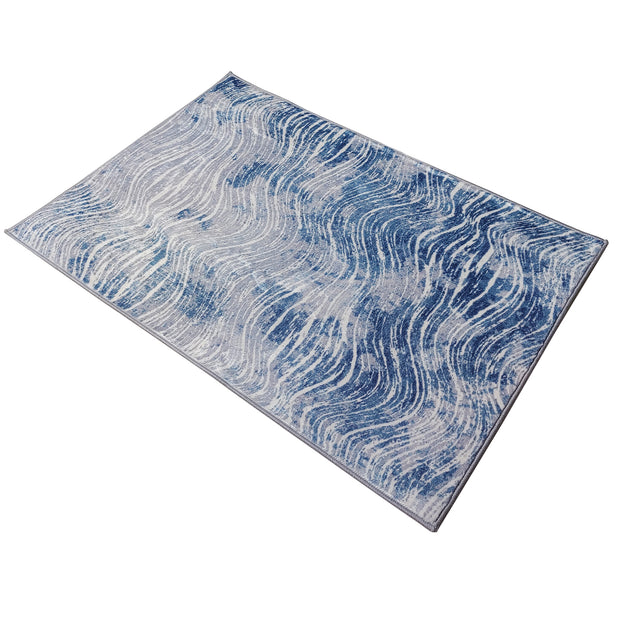 Shikhar Blue Machine Washable Rug