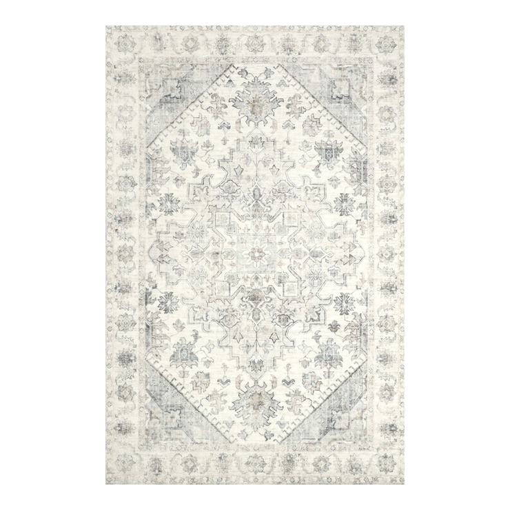 Santiago Grey Machine Washable Rug