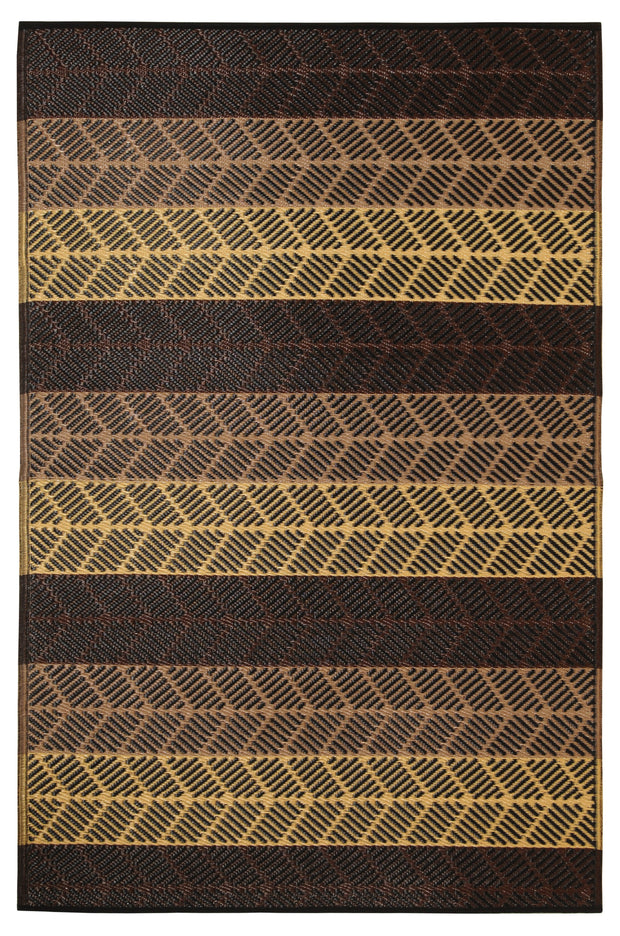 Seattle Brown and Beige Indoor Outdoor Washable Recycled Plastic Floor Rug