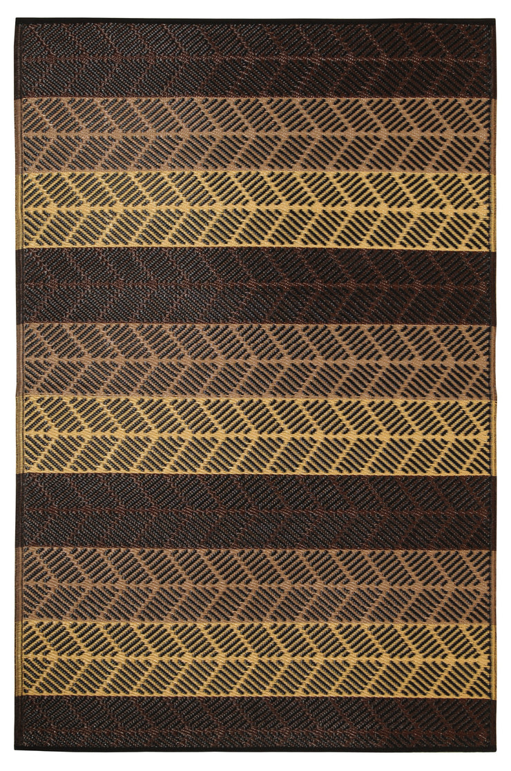 Seattle Brown and Beige Indoor Outdoor Washable Recycled Plastic Floor Rug