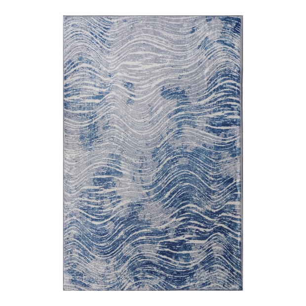 Shikhar Blue Machine Washable Rug