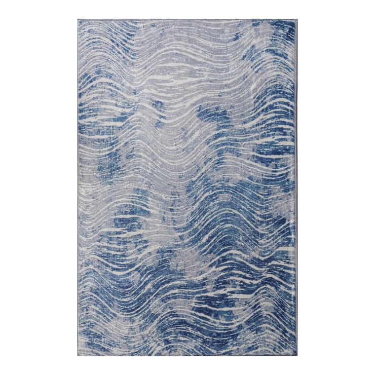 Shikhar Blue Machine Washable Rug