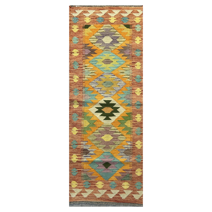 Afghan Chobi Hand Knotted Wool Kilim 202*64