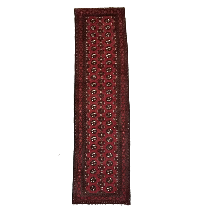 Afghan Tekke Hand Knotted Wool Runner 80*400