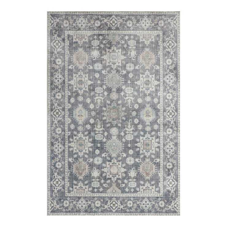 Anna Grey Machine Washable Rug