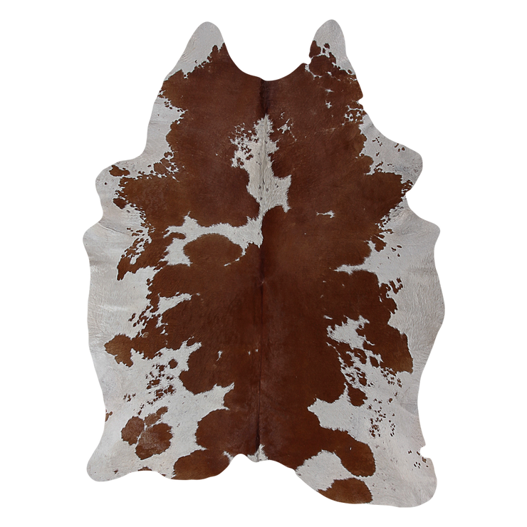  Natural Fibres Brazilian Brown and White Cowhide Hand Woven Floor Rug - 1