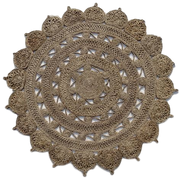  Natural Fibres Jute - Anna I Hand Knotted Circular Hand Woven Floor Rug  - 1