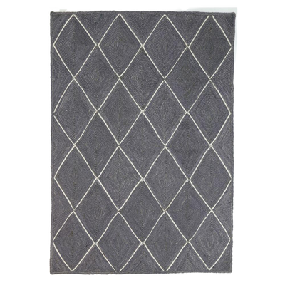  Natural Fibres Jute - Artisan Grey Natural Chevron Hand Woven Floor Rug - 1