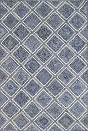  Natural Fibres Artisan Blue Natural Parquetry Jute Hand Woven Floor Rug  - 11