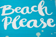 Beach Please Aqua Outdoor Rug -  - 3