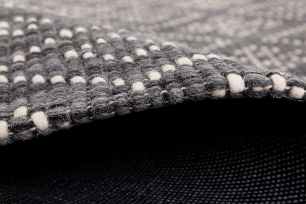 Bellevue Grey Hand Woven Pure Wool Low Pile Floor Rug Runner -  - 5