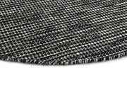 Natural Fibres Scandi Black White Reversible Wool Round Hand Woven Floor Rug  - 4