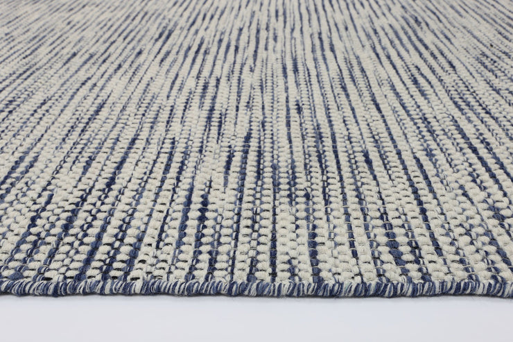  Natural Fibres Scandi Blue Reversible Wool Hand Woven Floor Rug  - 5