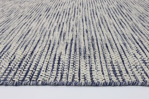  Natural Fibres Scandi Blue Reversible Wool Hand Woven Floor Rug Runner  - 5