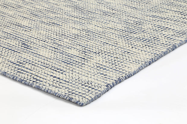  Natural Fibres Scandi Blue Reversible Wool Hand Woven Floor Rug  - 6