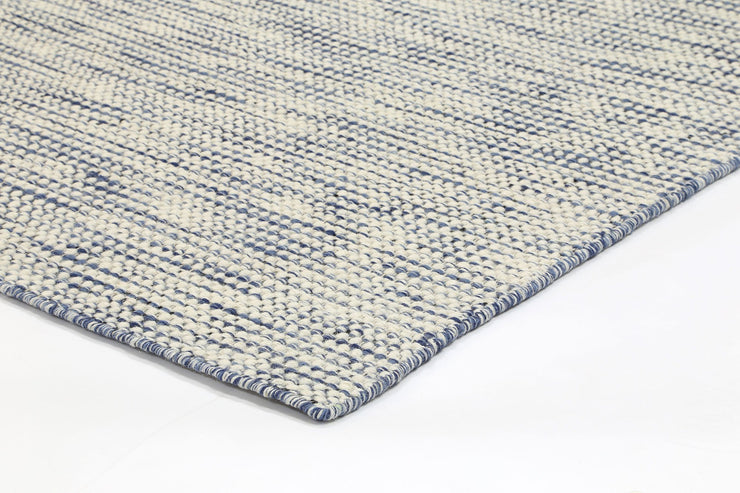  Natural Fibres Scandi Blue Reversible Wool Hand Woven Floor Rug  - 6