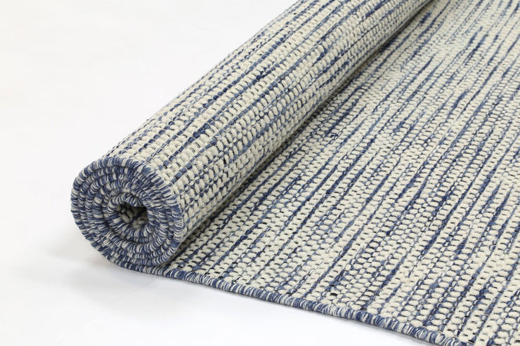  Natural Fibres Scandi Blue Reversible Wool Hand Woven Floor Rug  - 7