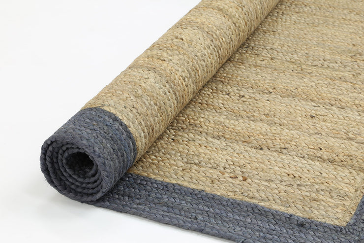  Natural Fibres Hampton Grey Border Jute Hand Woven Floor Rug  - 7