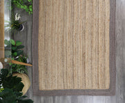  Natural Fibres Hampton Beige Border Jute Hand Woven Floor Rug  - 7