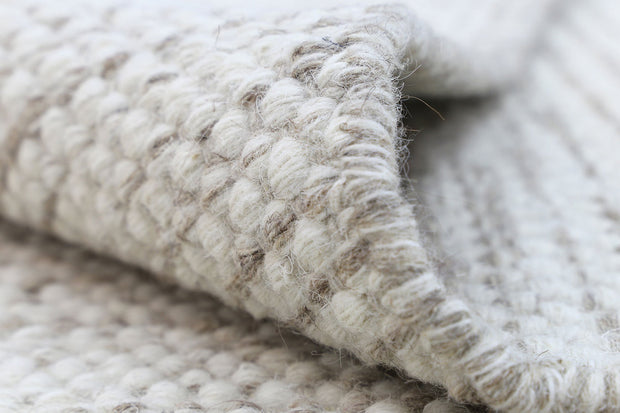  Natural Fibres Scandi Nord Brown Flat Weave Hand Woven Wool Pile Hand Woven Floor Rug - 4