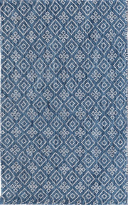 Belle Blue Hand Woven Pure Wool Low Pile Floor rug