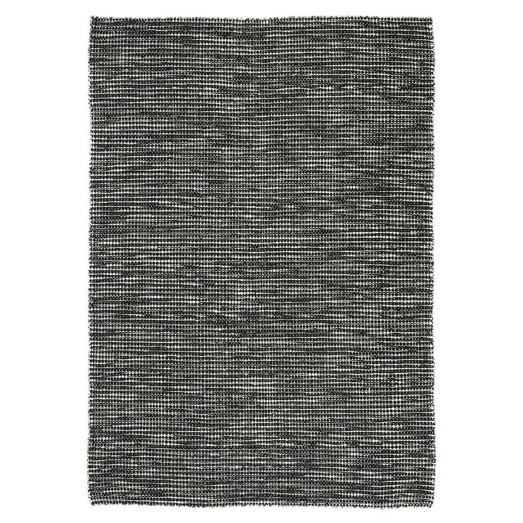  Natural Fibres Scandi Nord Black Flat Weave Hand Woven Wool Pile Hand Woven Floor Rug - 1