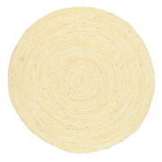  Natural Fibres Classic Bleached Hand Woven Jute Round Hand Woven Floor Rug - 1