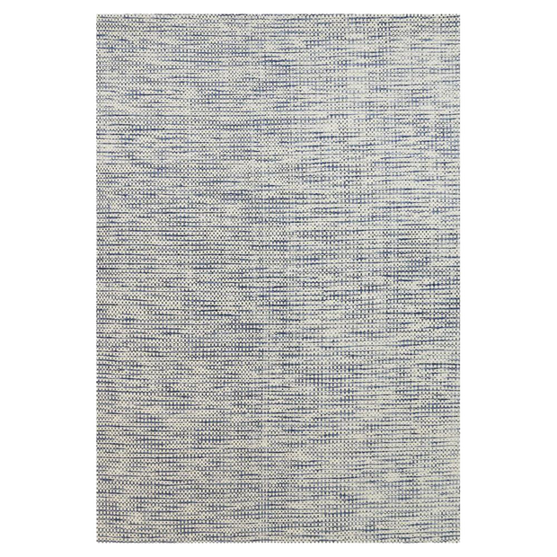  Natural Fibres Scandi Nord Blue Flat Weave Hand Woven Wool Pile Hand Woven Floor Rug - 1