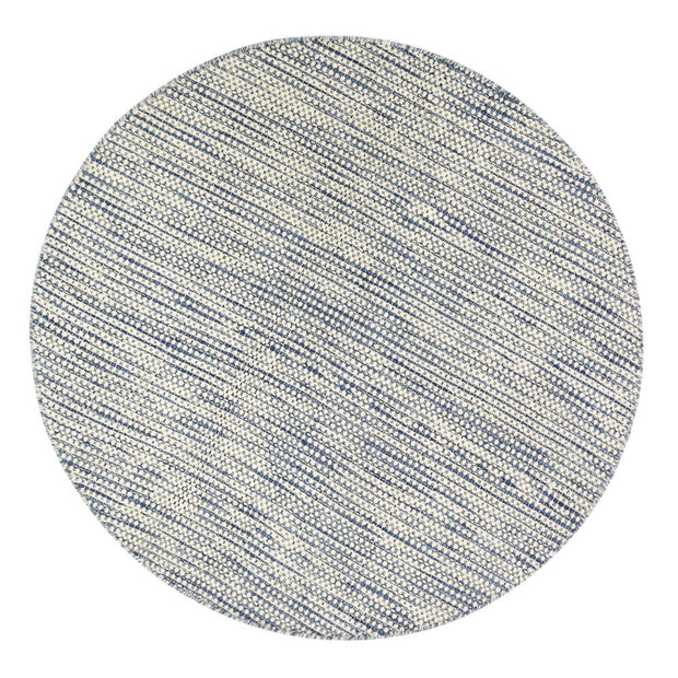  Natural Fibres Scandi Nord Blue Flat Weave Hand Woven Wool Pile Hand Woven Floor Rug - 2