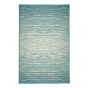  Natural Fibres Brooklyn Teal and White Recycled Plastic Indoor Outdoor Hand Woven Floor Rug  - 1