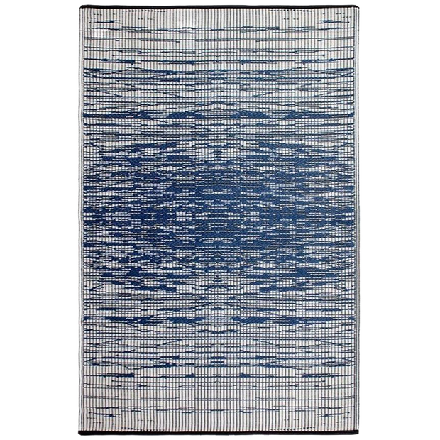  Natural Fibres Brooklyn Blue and WHITE Recycled Plastic Indoor Outdoor Hand Woven Floor Rug  - 1