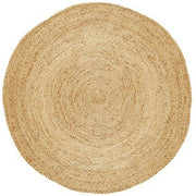  Natural Fibres Jute - Centro Gold Extra Thick Hand Braided Round Hand Woven Floor Rug  - 1