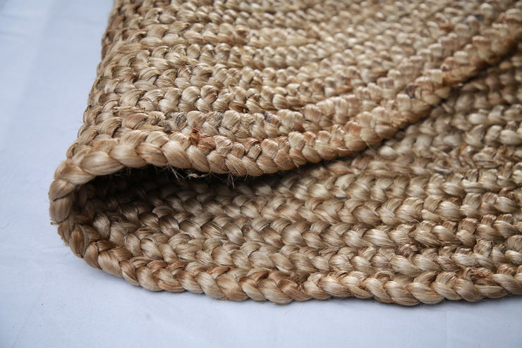  Natural Fibres Jute - Centro Gold Extra Thick Hand Braided Round Hand Woven Floor Rug  - 3