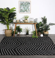  Natural Fibres Artisan Black Natural Chevron Jute Hand Woven Floor Rug  - 9